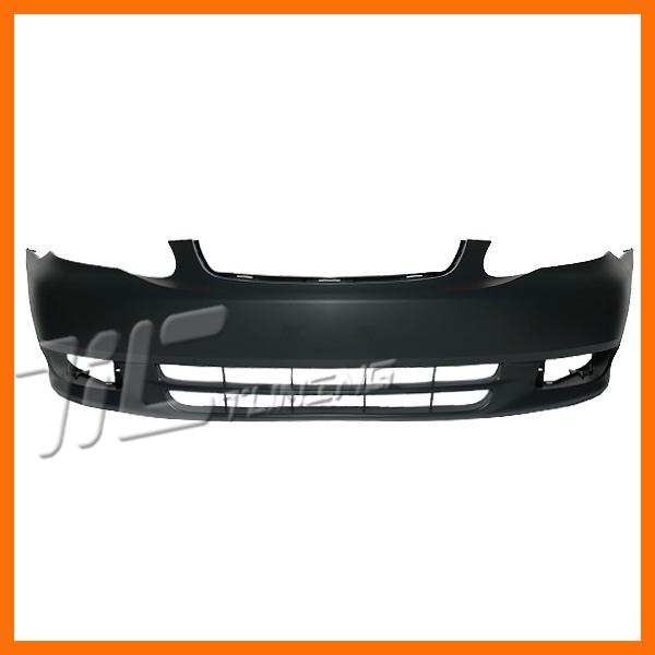 03 04 toyota corolla ce primed front bumper black cover raw replacement