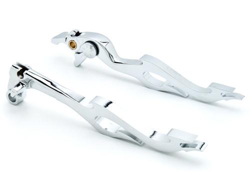 Chrome clutch + brake flame hand levers controls for 1999-2004 yamaha yzf r6