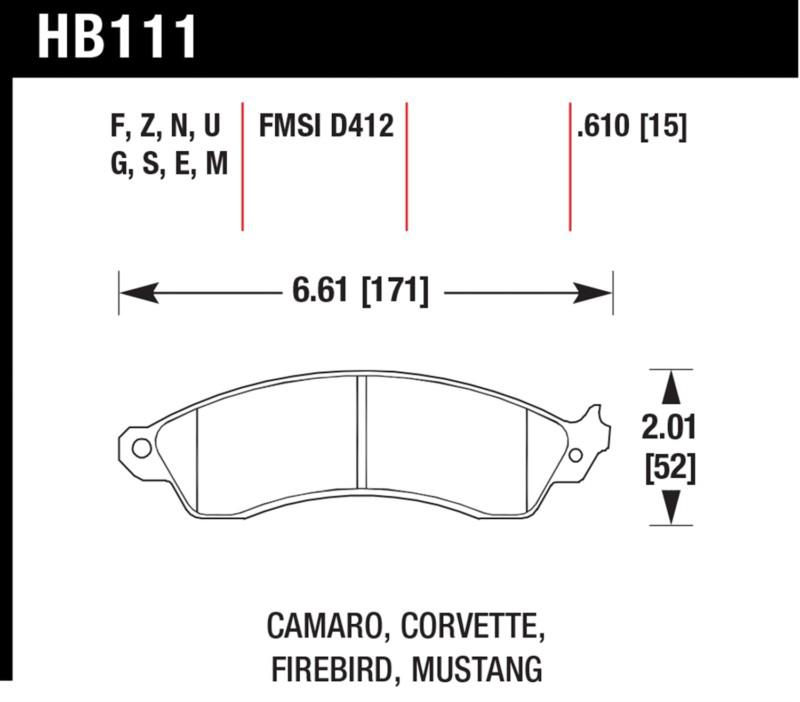 Hawk performance hb111z.610 disc brake pad