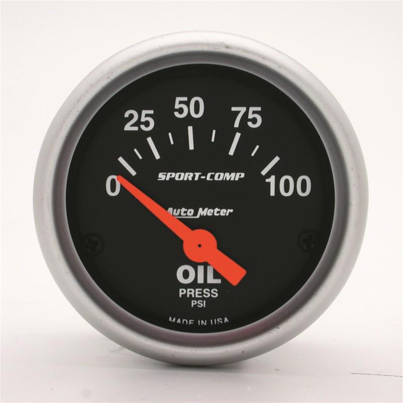 Auto meter 3327 sport-comp; electric oil pressure gauge