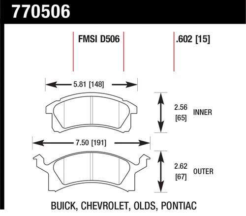 Hawk performance 770506 premium oes; disc brake pads