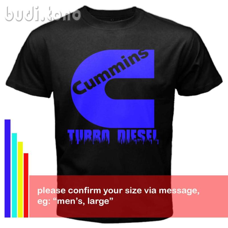 Black t-shirt  cummins blue turbo diesel custom tee size s,m,l,xl