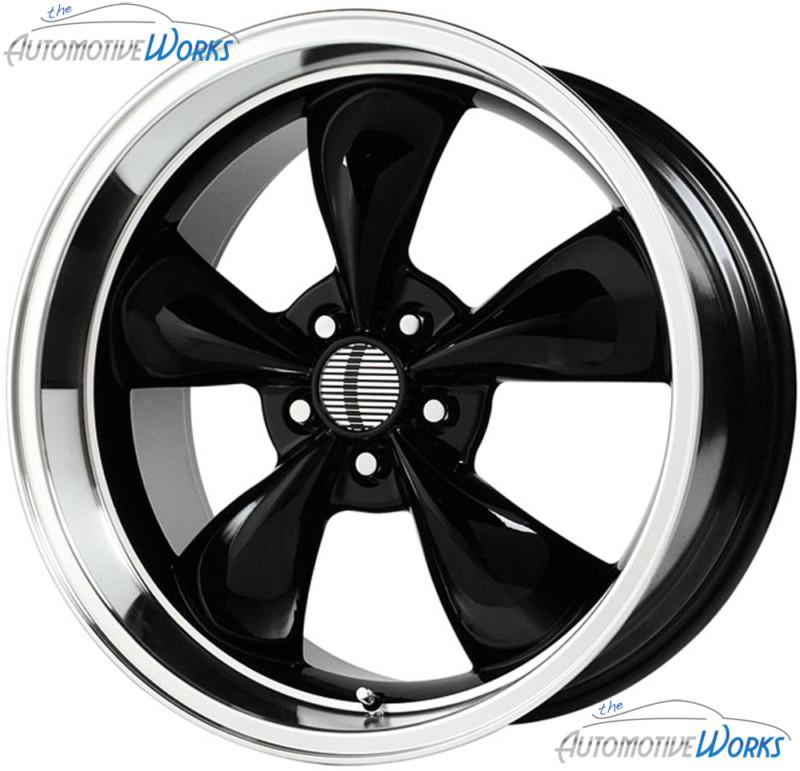 1 - 20x8.5 replica mustang bullet 5x120.65 5x4.75 0mm black machined lip wheel