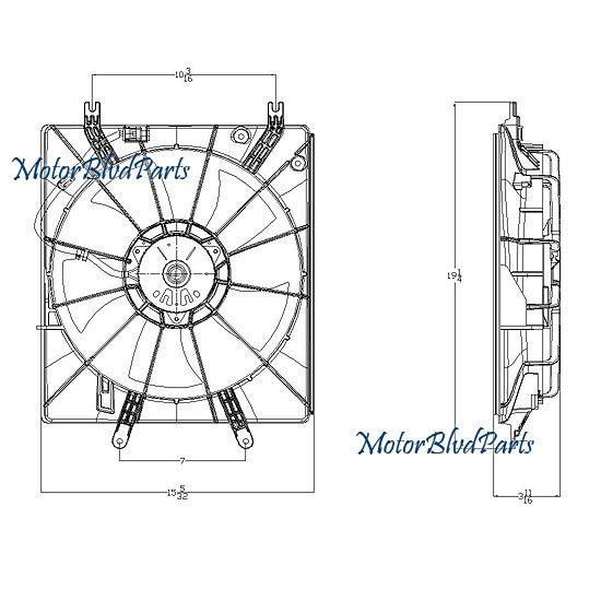 07-08 acura tl tyc replacement radiator cooling fan assy 601150