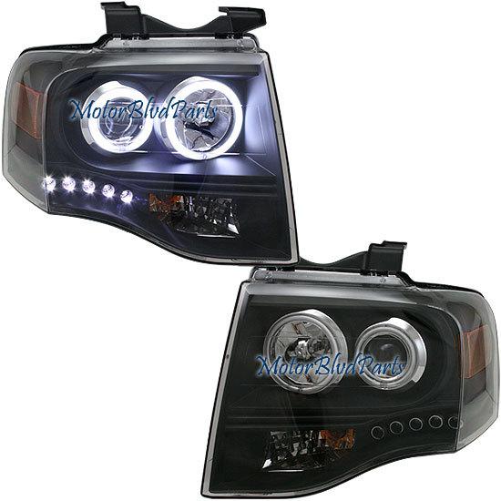 07-10 expedition ccfl halo projector headlight headlamp