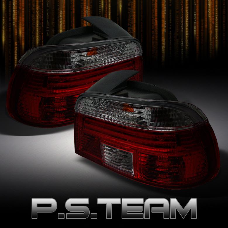 Red smoked 97-00 bmw e39 5-series 525 528i 530 540i m5 crystal tail lights lamps