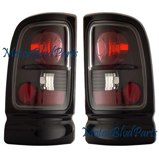 94-01 ram black tail lights rear brake stop lamps pair