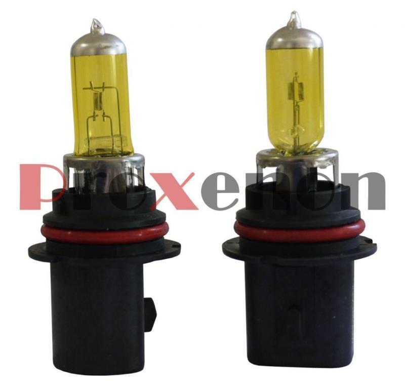 9007-hb5 yellow 12v xenon halogen auto headlight #et1 pu90 2 bulbs high low beam