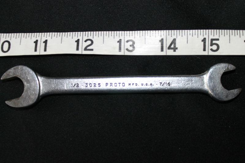 Vintage proto 7/16-1/2 double open end wrench made in usa 3025