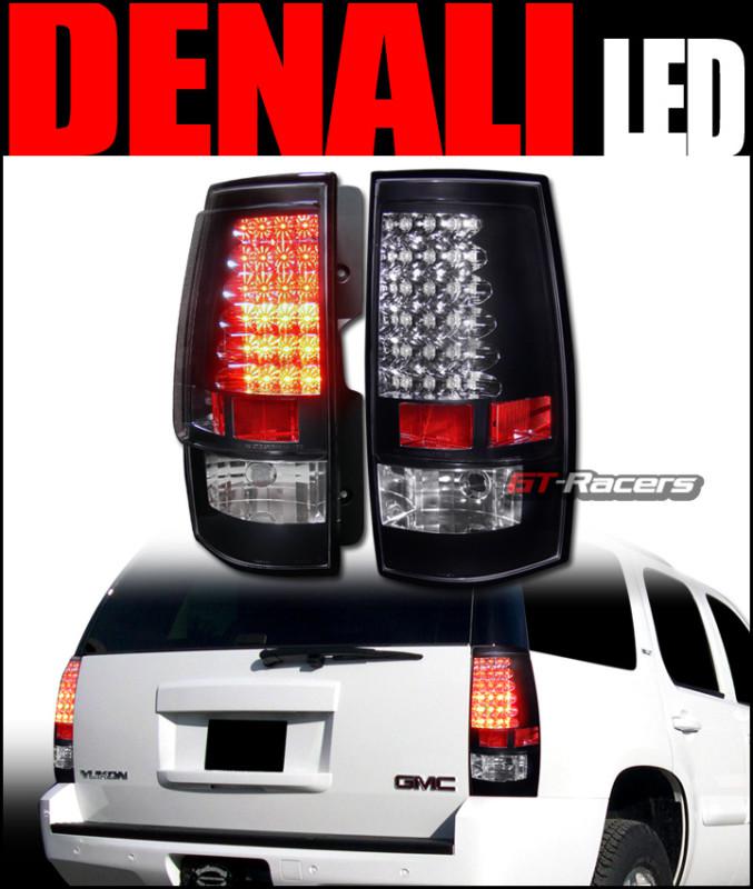 Black clear led tail lights brake lamps 2007-2011 chevy/gmc tahoe suburban yukon