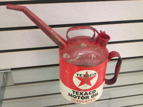 Vintage style texaco motor oil gas can gasoline station chevy garage ford sign