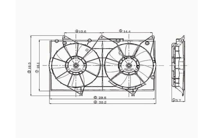 Depo ac condenser radiator cooling fan assembly 2004-2006 2005 lexus es300 es330