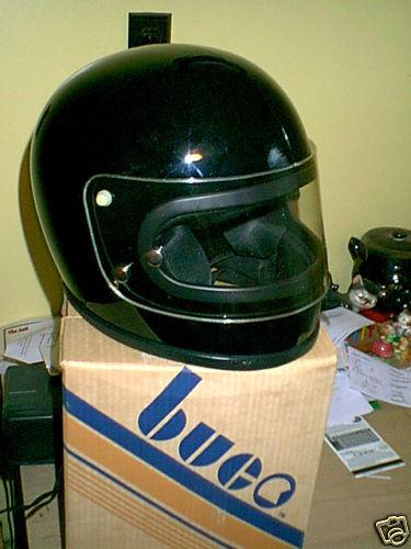 New vintage black full face buco motorcycle helmet