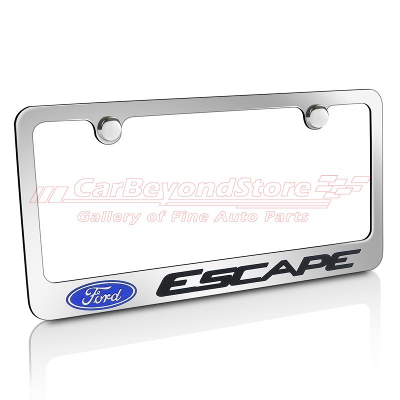 Ford escape chrome metal license plate frame + free gift, offical license