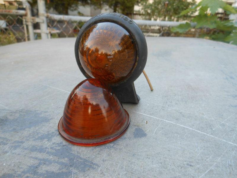 Vtg hot rod duray lamp co cats eye rear marker guide light & afo oiler lense 