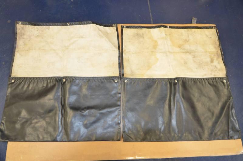 68-77 corvette original t top storage bags -- black (2pcs) stamped 02174 & 03174