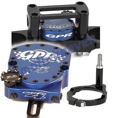 Gpr v4 dirt steering damper kawasaki kx250f 2004 fat bar pro kit blue 0011