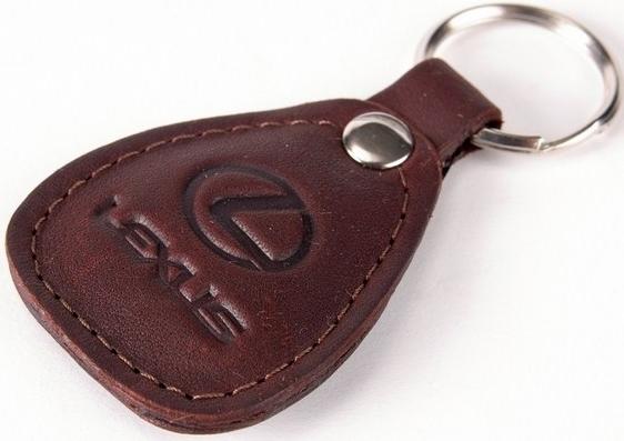 New leather brown keychain car logo lexus auto emblem keyring