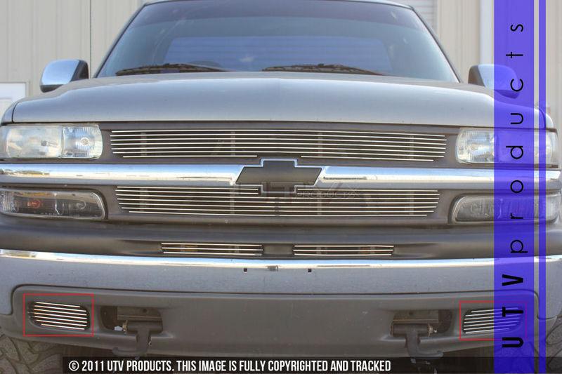 1999 2000 2001 2002 chevy silverado 1500 2pc tow hooks chrome billet grille kit