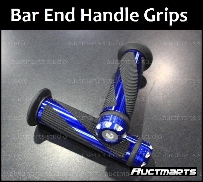 Universal motorcycle bar end handle grips 22mm 7/8'' blue st1 d