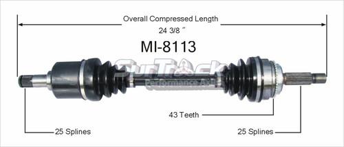 Surtrack perf axles mi-8113 cv half-shaft assembly-new cv axle shaft