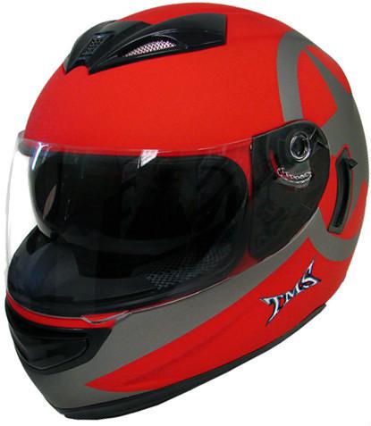 Dot star matte red dual 2 visor full face motorcycle helmet w/smoke sun shield~s