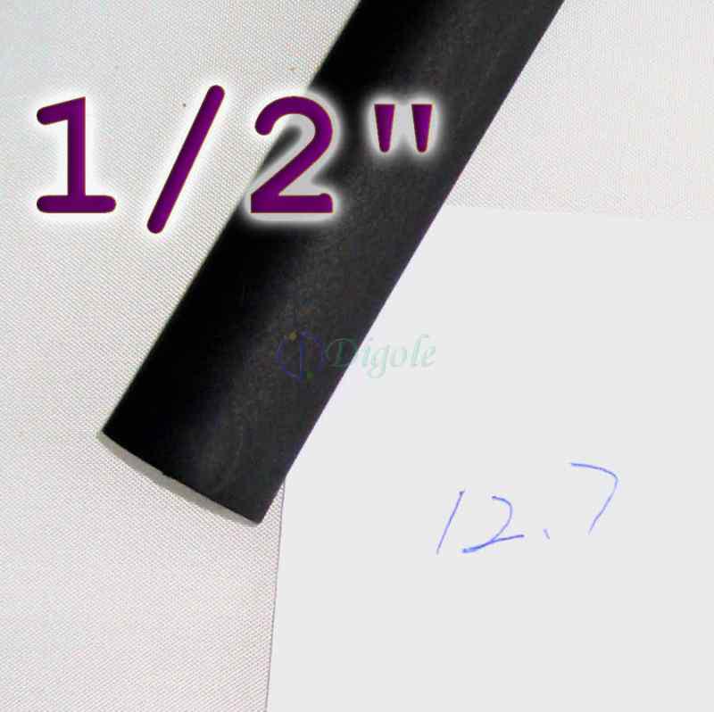 2 ft 1/2 in-12.7mm dia adhesive lined heat shrink tubing tube black waterproof