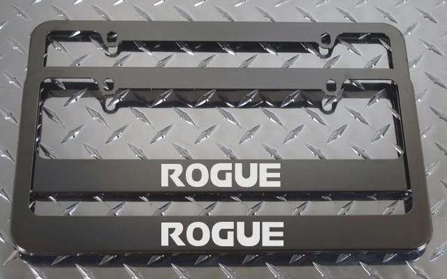 2 brand new nissan rogue gunmetal license plate frame + screw caps