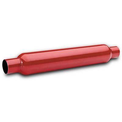 Flowtech 50251flt muffler red hots 2 1/4" inlet/2 1/4" outlet red steel each