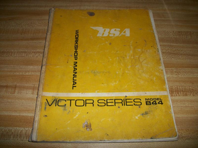   vintage antique bsa model b44 victor series motorcycle shop service manual  