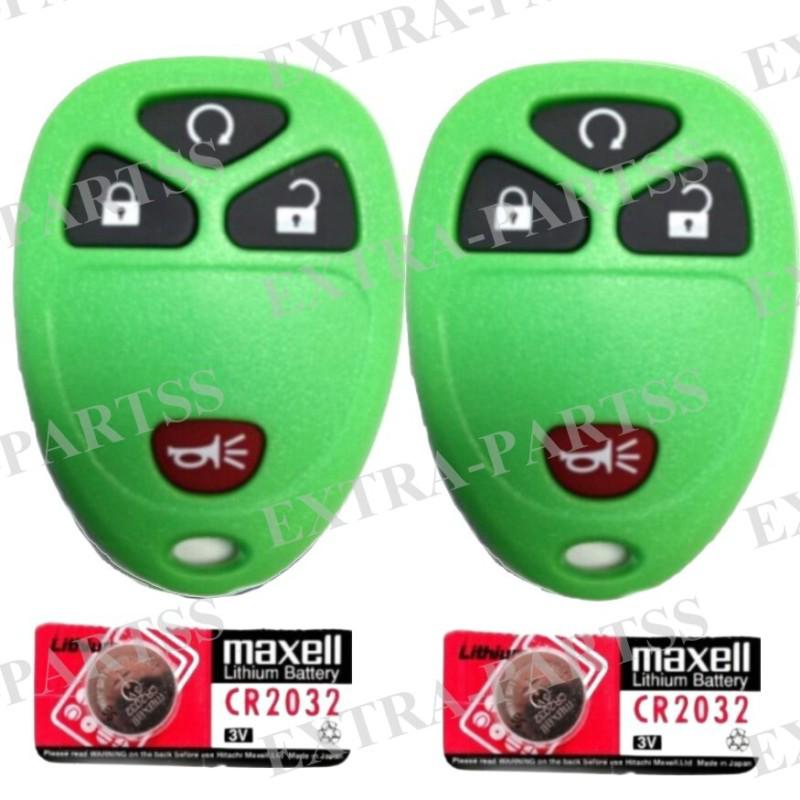 2 new green gm keyless entry remote key fob transmitter + 2 batteries 15913421