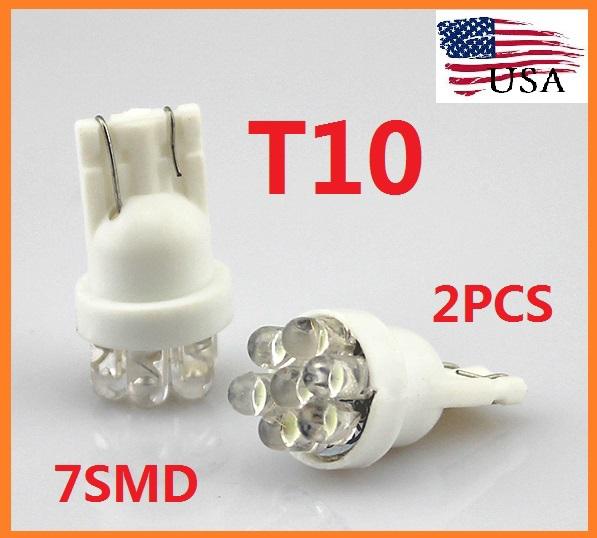 2 x 152 168 194 501 t10 w5w power 7 led bulb lamp white 