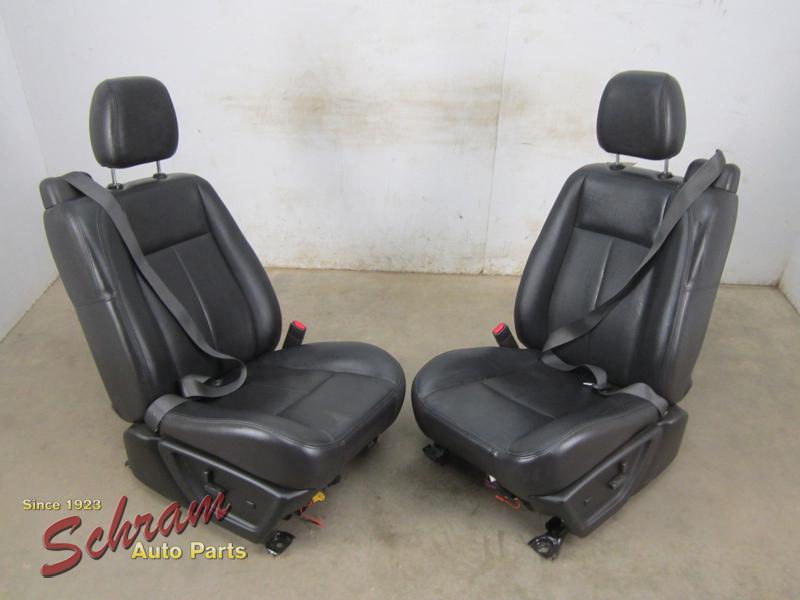 Saab 9-7x black leather front seats heated set oem