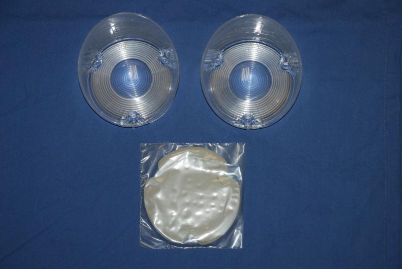 1971 1972 71 72 cutlass 442 parking park light lens set front with gaskets new!