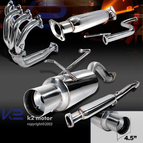 96-00 civic 3dr header+exhaust catback muffler+test pipe system