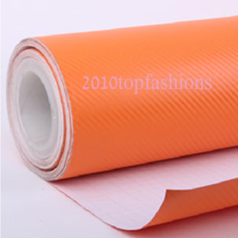 60"x24" 152x60cm orange carbon fibre vinyl film car decal gift wrap wall sticker