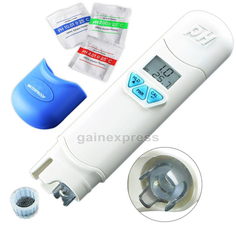 Waterproof ph/temperature digital meter auto calibration °c/ °f dual displa ip67