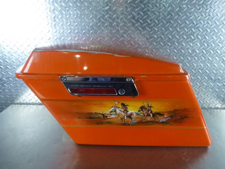 93 harley flhs touring electra glide sport left saddle hard bag luggage damaged