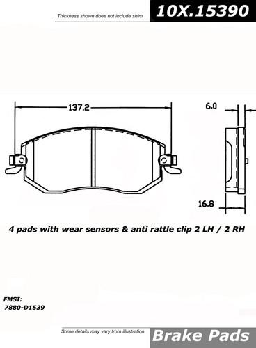 Centric 105.15390 brake pad or shoe, front