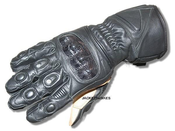 New motorcycle kangaroo leather kevlar gloves black m