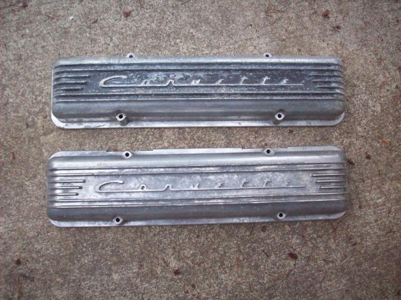 Corvette script valve covers chevy gasser chevrolet hot rod rat 32 55 56 57 1932