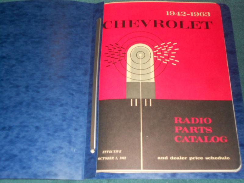 1942-1963 chevrolet car and truck radio parts book original catalog