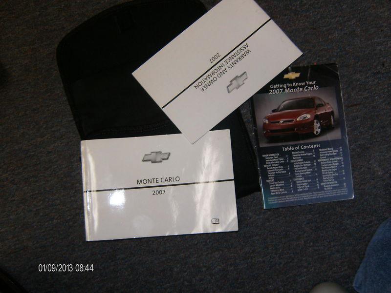 2007 monte carlo owners manuel with case 3 booklets