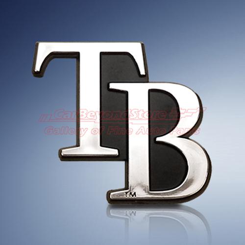 Mlb tampa bay rays 3d chrome car emblem, easy install, licensed + free gift