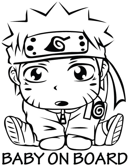 Naruto baby on board sticker cut decal vinyl guild anime manga cute usa seller