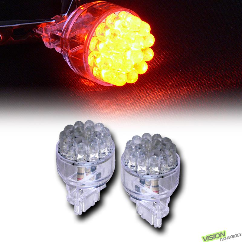 2pc amber/orange 3157 24x led back-up/reverse tail light lamp bulbs 4157 4157ll