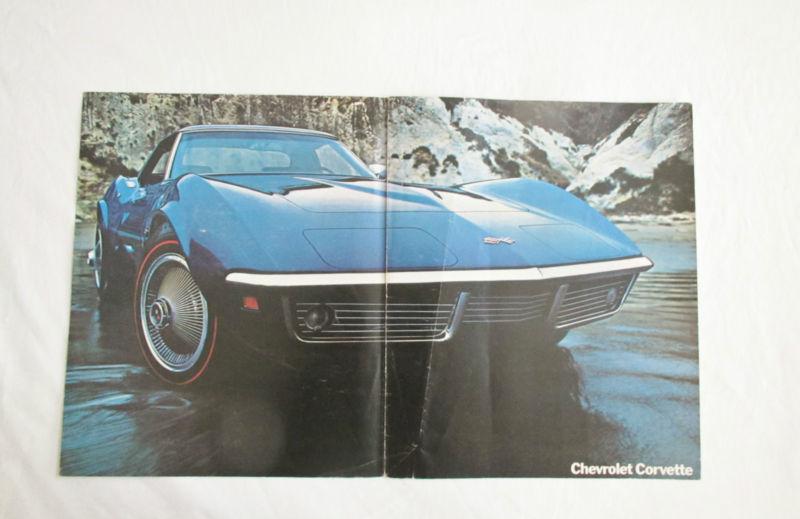 1969 chevrolet corvette full color 2 page brochure