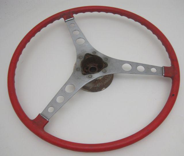1957 thru 1962 corvette steering wheel roman red used original with hub bell