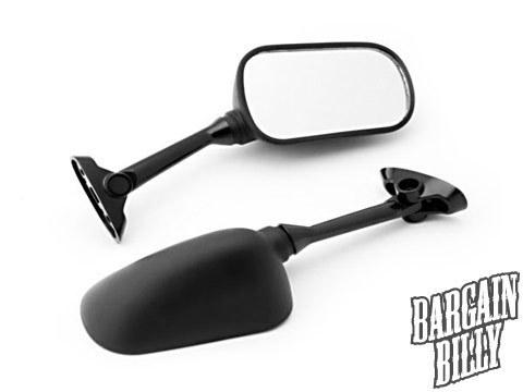 Suzuki black new style racing mirrors l&r set - gsxr 600 / 750 / 1000