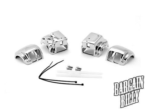 Harley davidson electra glide street road glde chrome handlebar switch cover kit